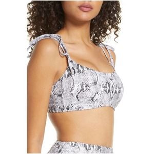 Chelsea28 Easy Retro Tie Strap Bikini Top Snake